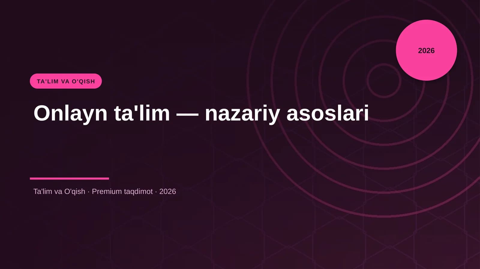 Onlayn ta'lim — nazariy asoslari