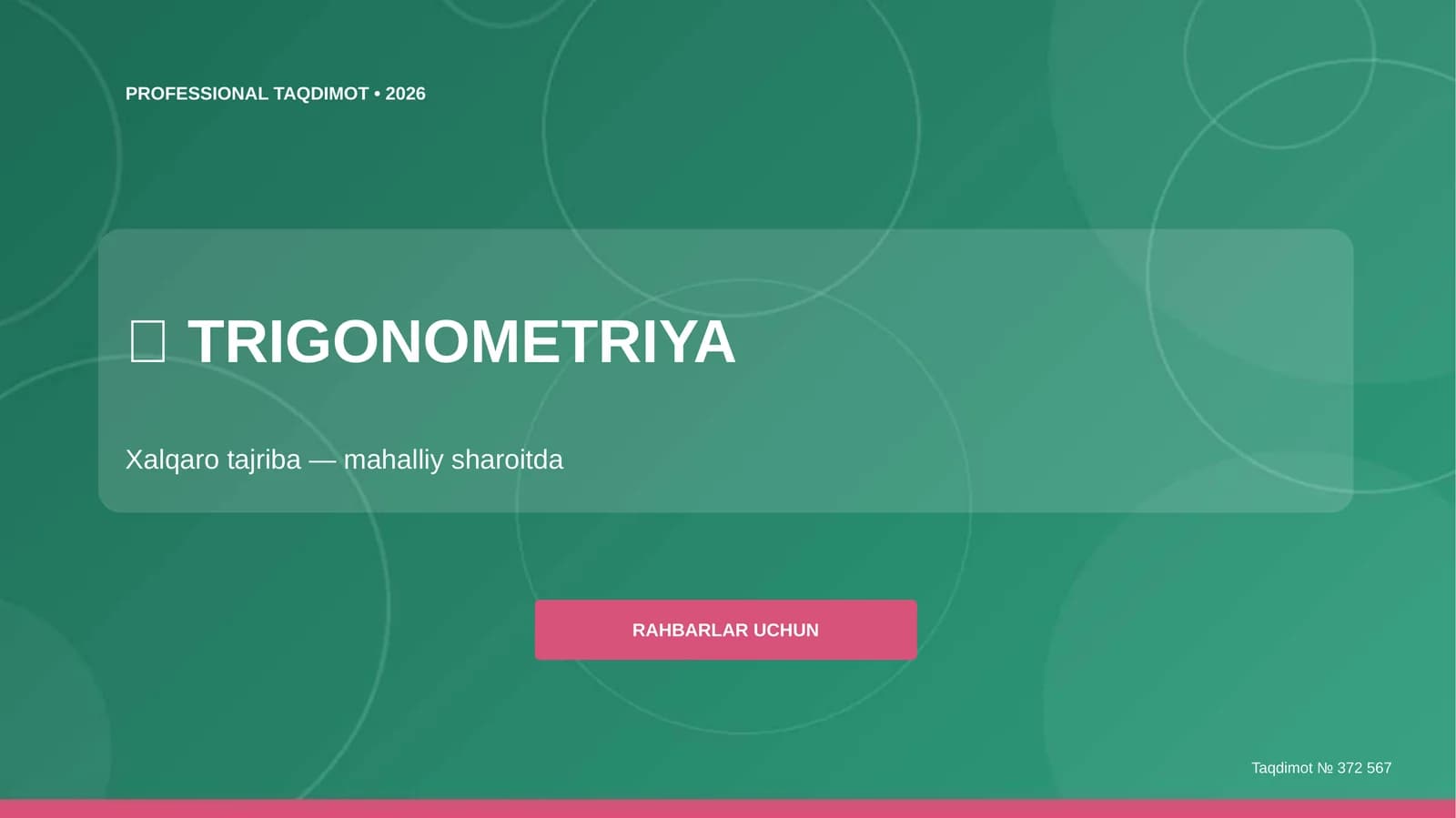 Trigonometriya: Xalqaro tajriba (mahalliy sharoitda) [rahbarlar uchun]