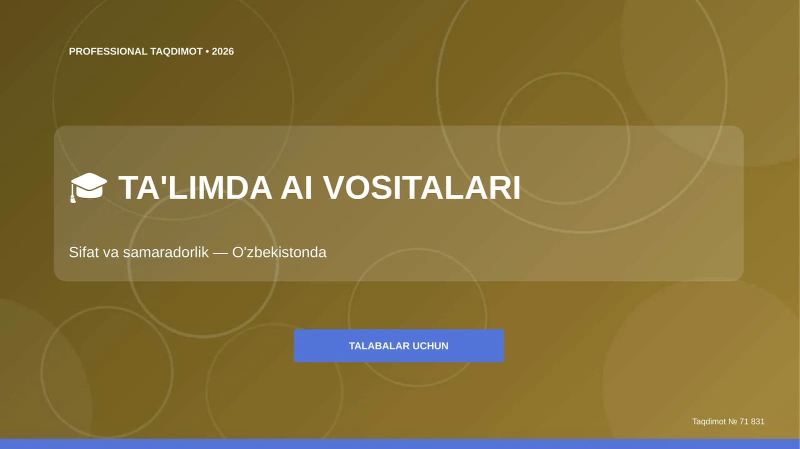 Ta'limda AI vositalari: sifat va samaradorlik (O'zbekistonda)