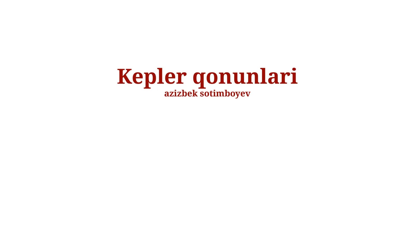 Kepler qonunlari