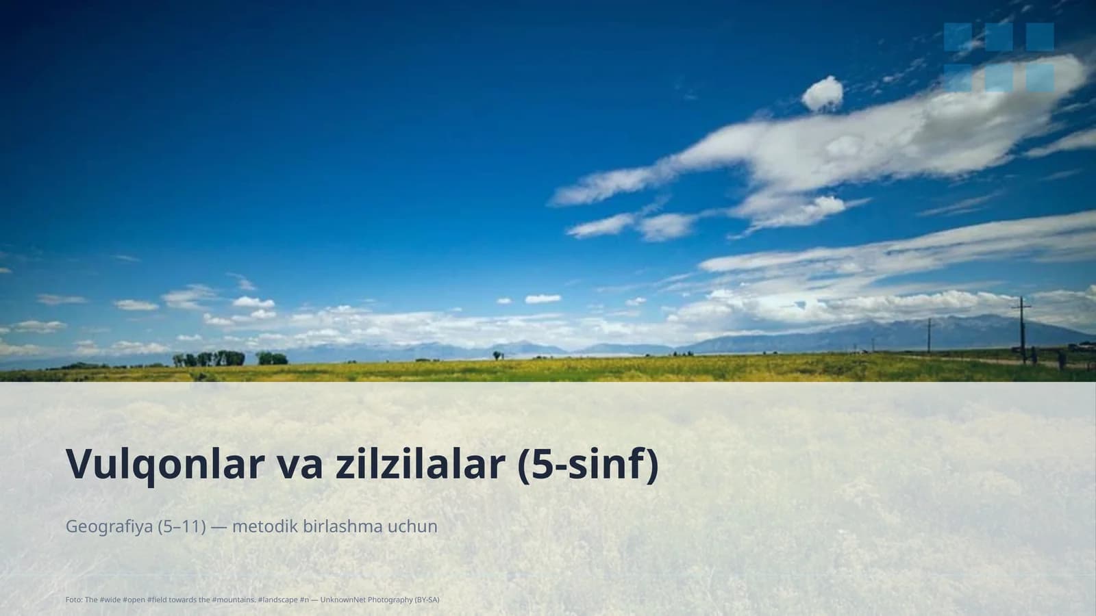 Vulqonlar va zilzilalar (5-sinf)