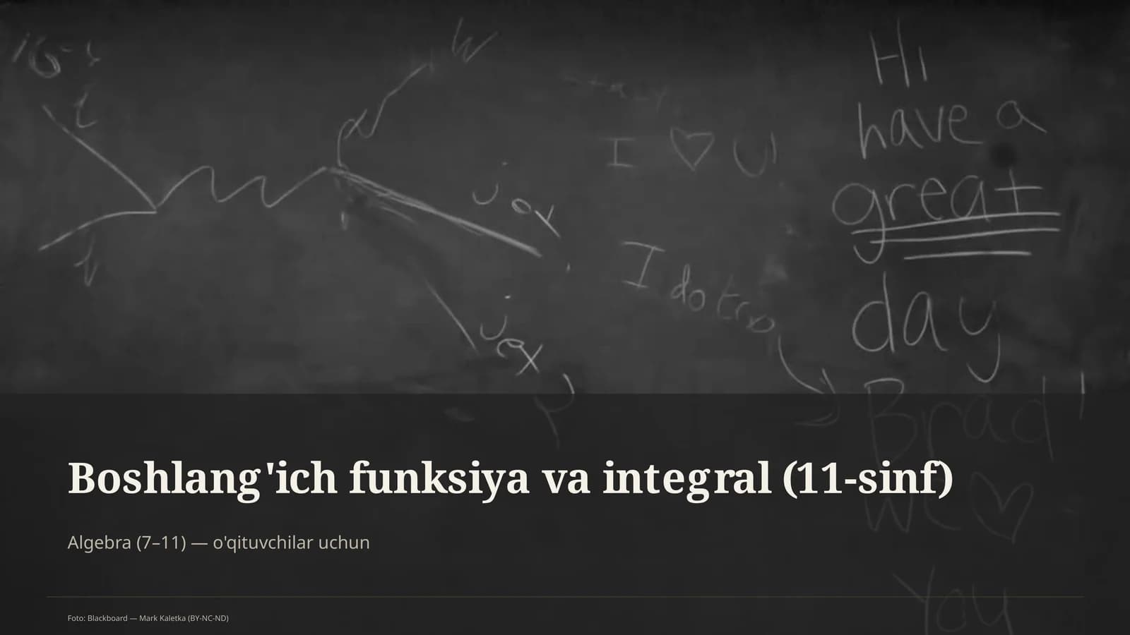 Boshlang'ich funksiya va integral (11-sinf)