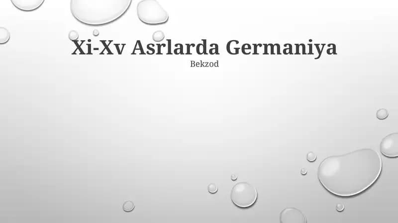Xi-Xv Asrlarda Germaniya