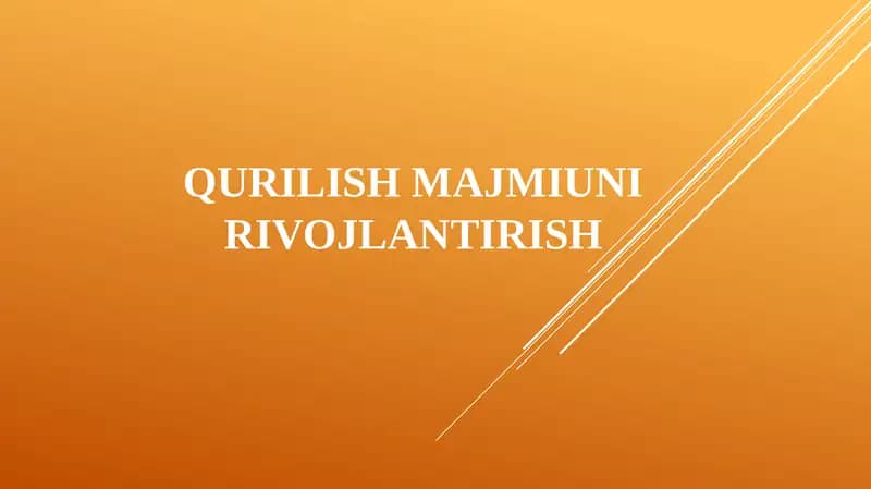 Qurilish majmiuni rivojlantirish