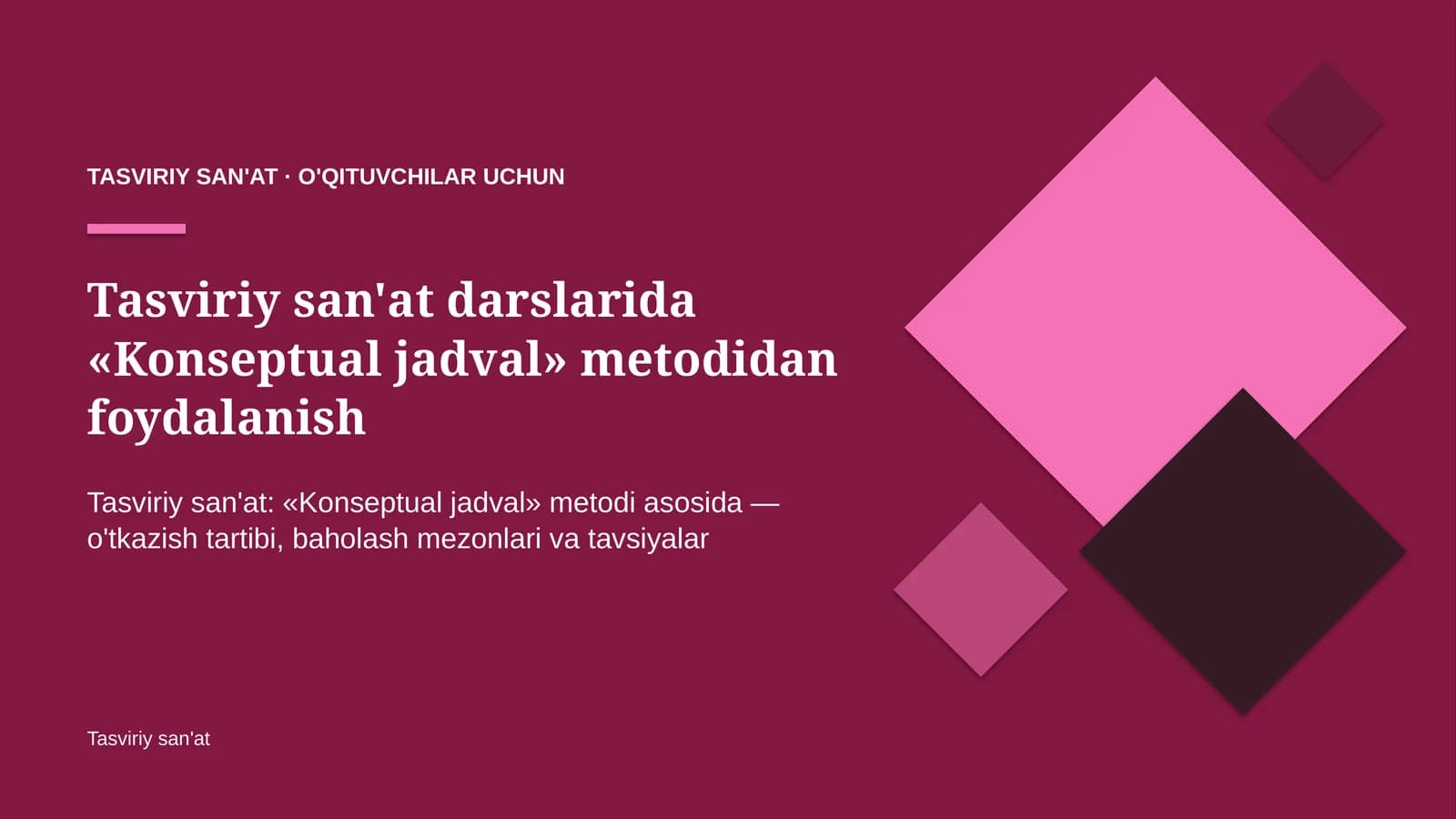 tasviriy san'at darslarida konseptual jadval metodidan foydalanish 6404