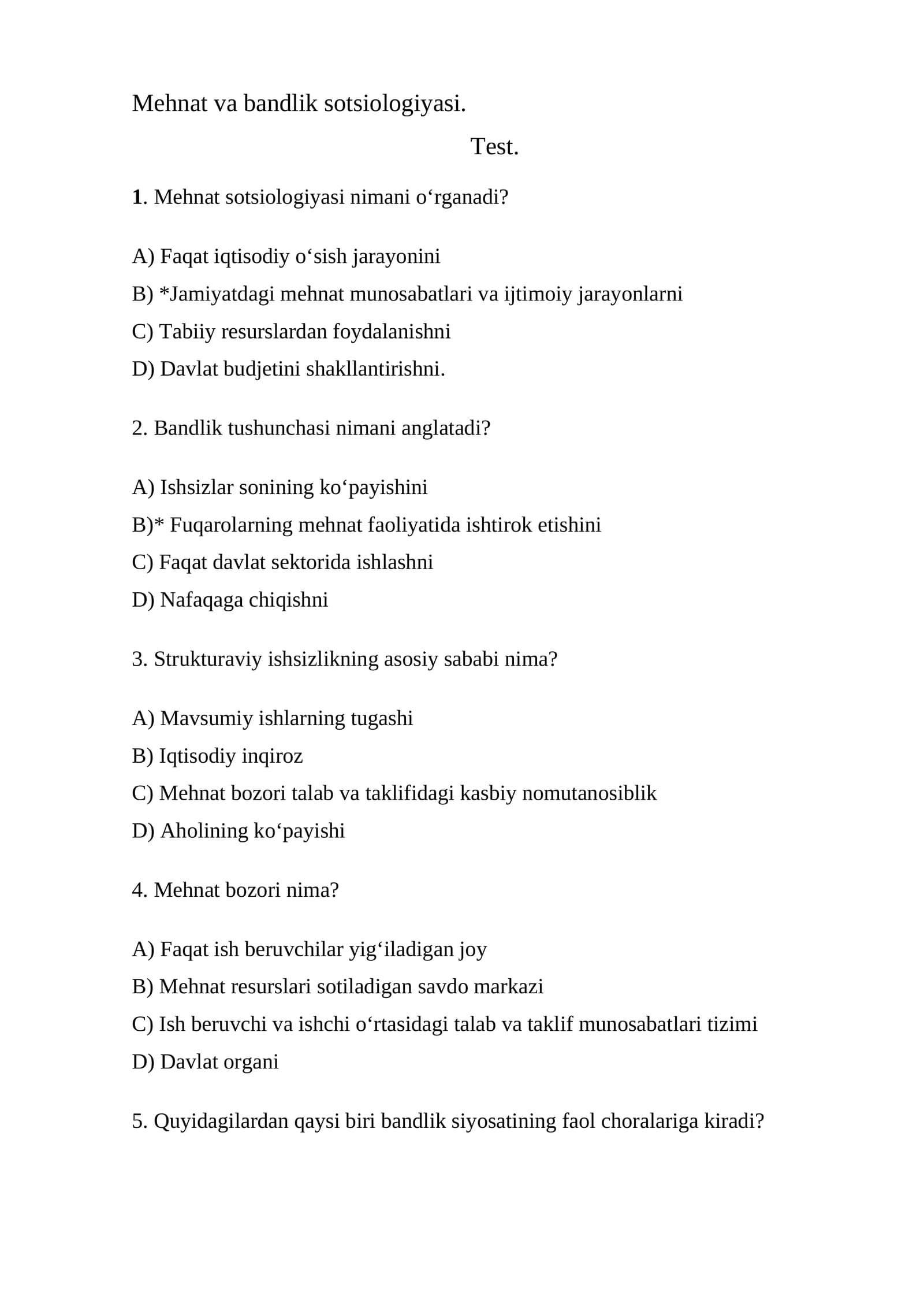 Mehnat va bandlik sotsiologiyasi
