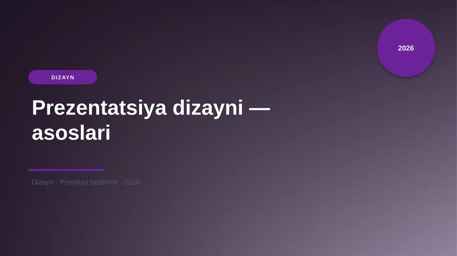 Prezentatsiya dizayni — asoslari
