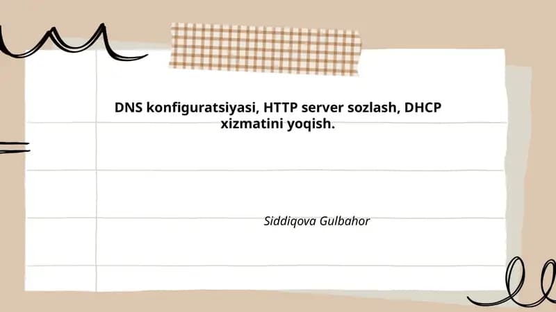 DNS server konfiguratsiyasi