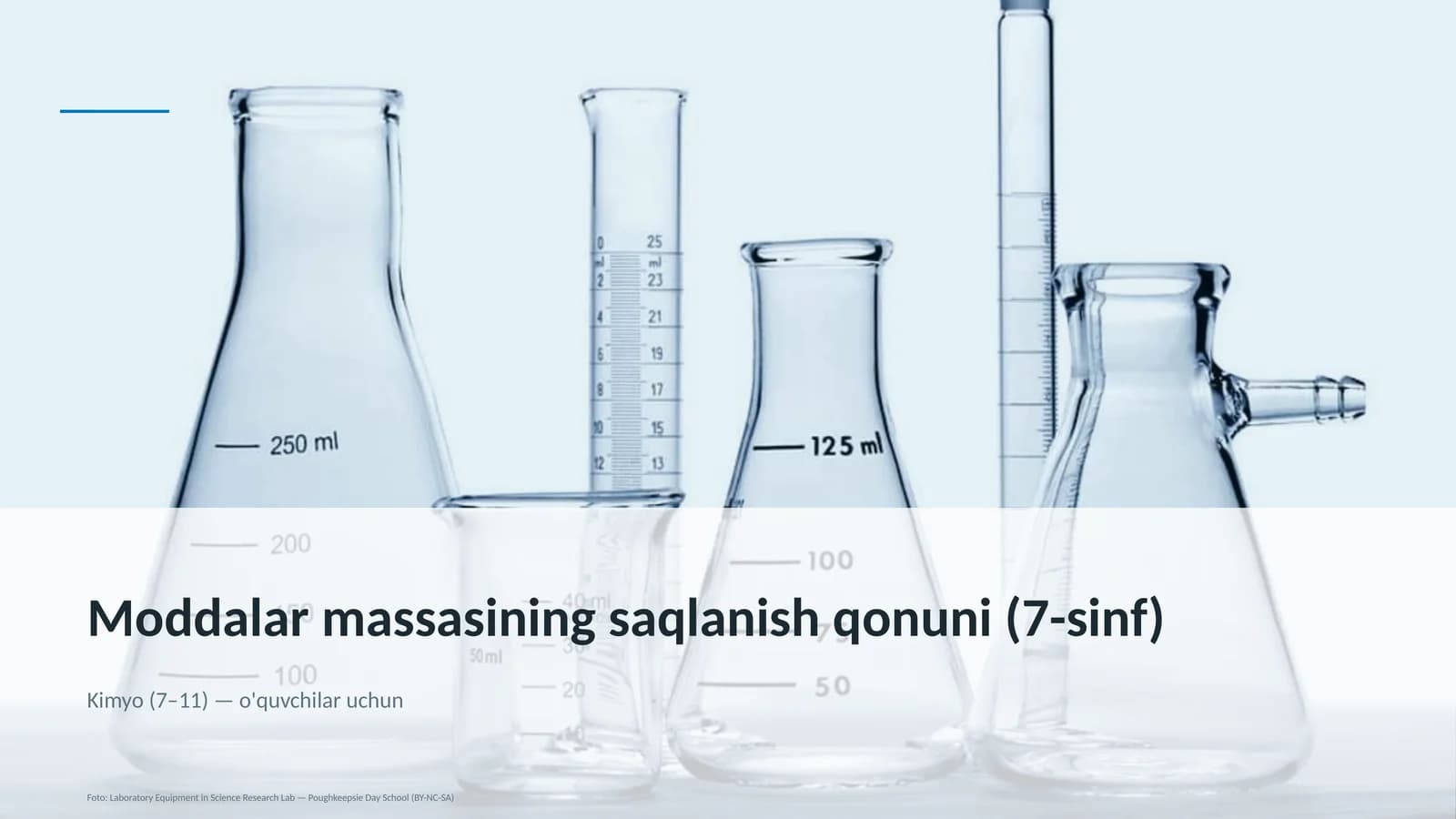 Moddalar massasining saqlanish qonuni (7-sinf) Kimyo (7–11) — o'quvchilar uchun