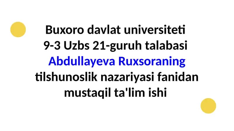 Tilshunosliktarmoqlari(psixolingvistika,sotsiolingvistika)