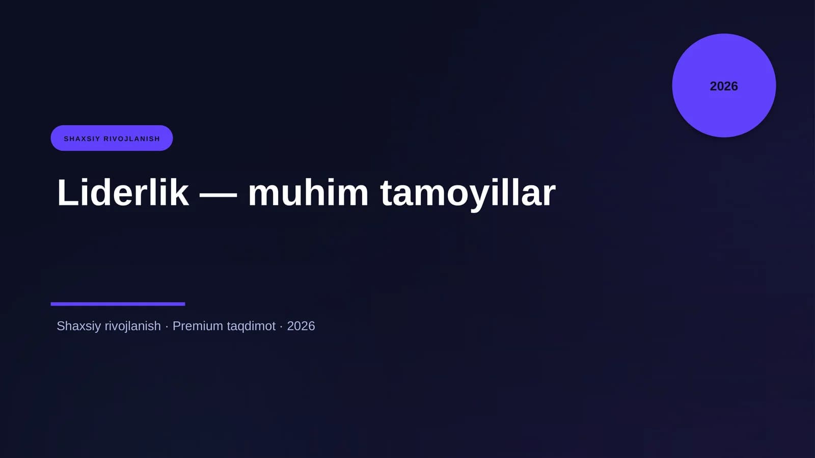 Liderlik — muhim tamoyillar