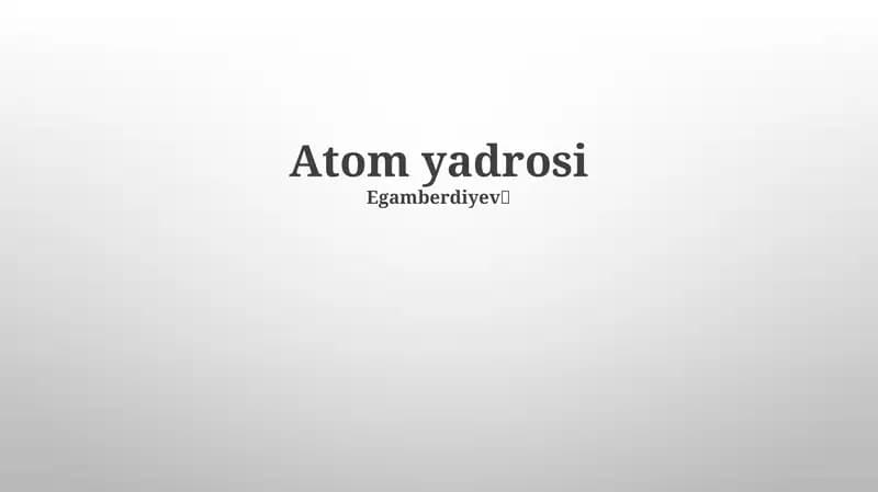 Atom yadrosi