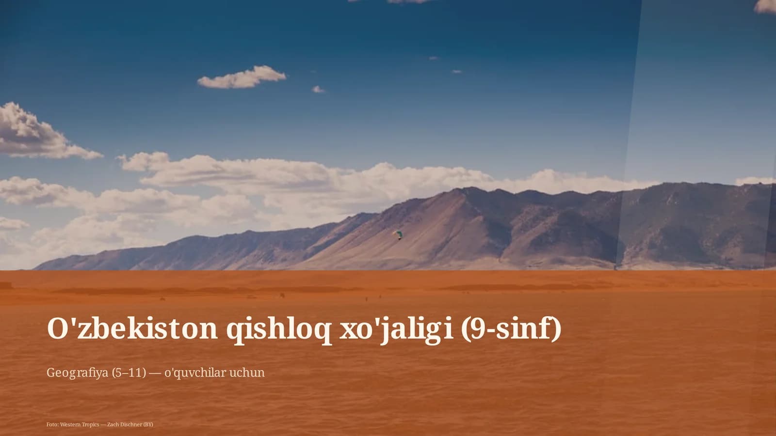 O'zbekiston qishloq xo'jaligi (9-sinf)