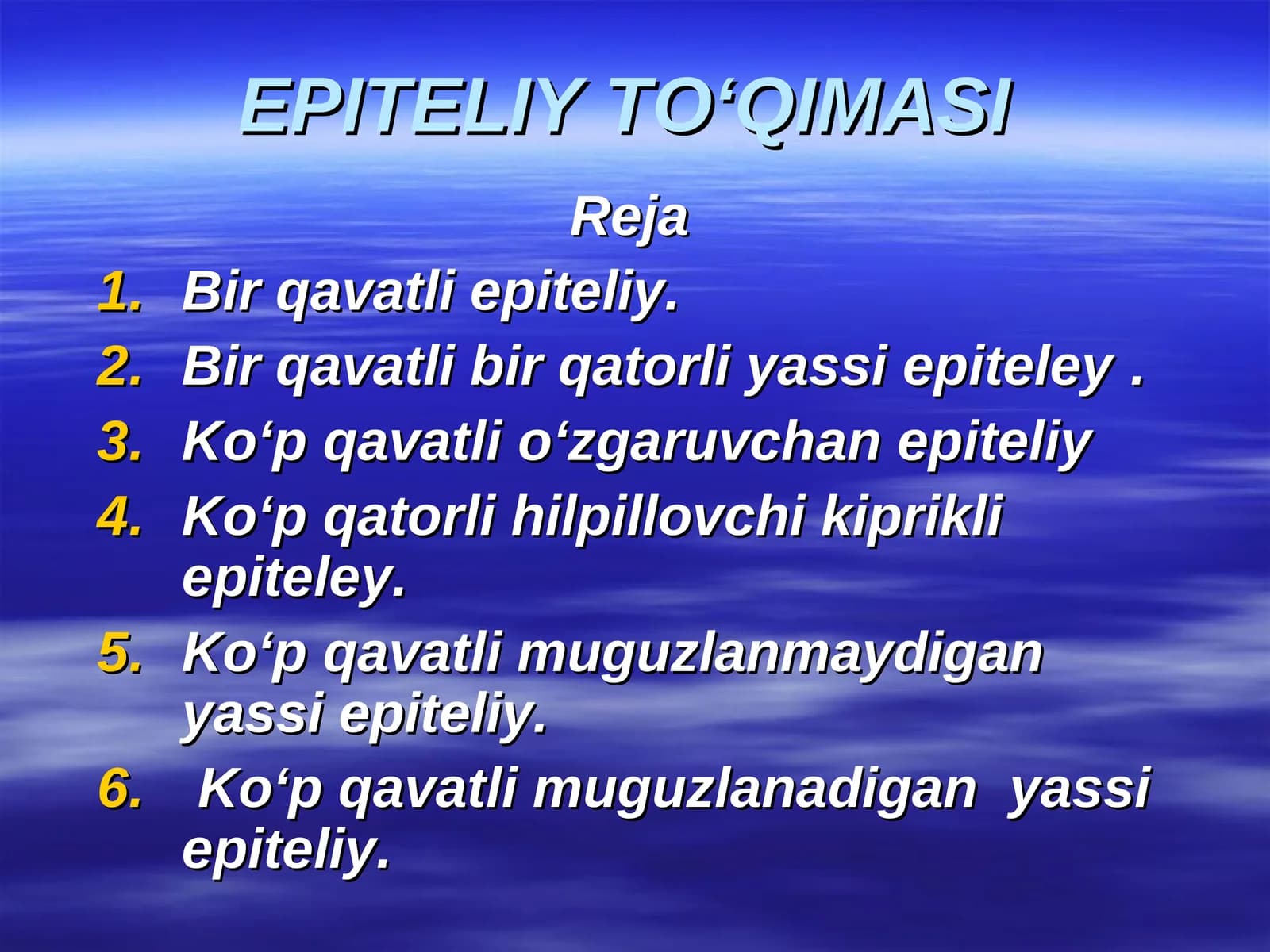 EPITELIY TО‘QIMASI