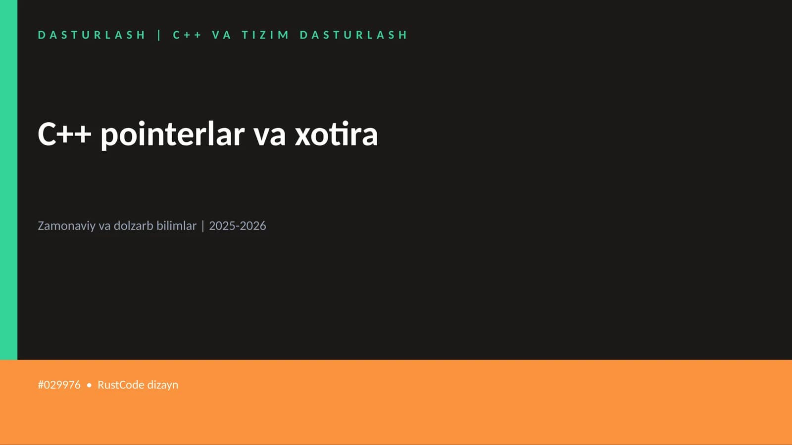 C++ VA TIZIM DASTURLASH