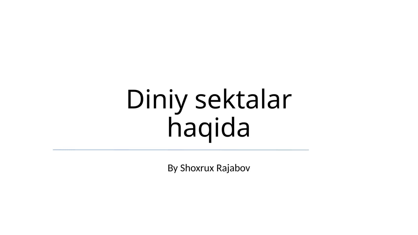 Diniy sektalar haqida