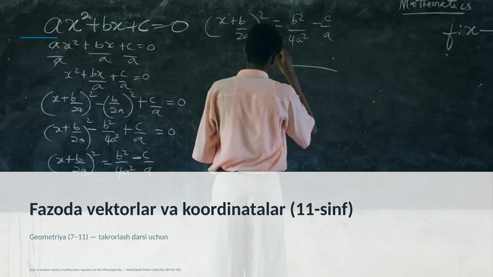 Fazoda vektorlar va koordinatalar (11-sinf)