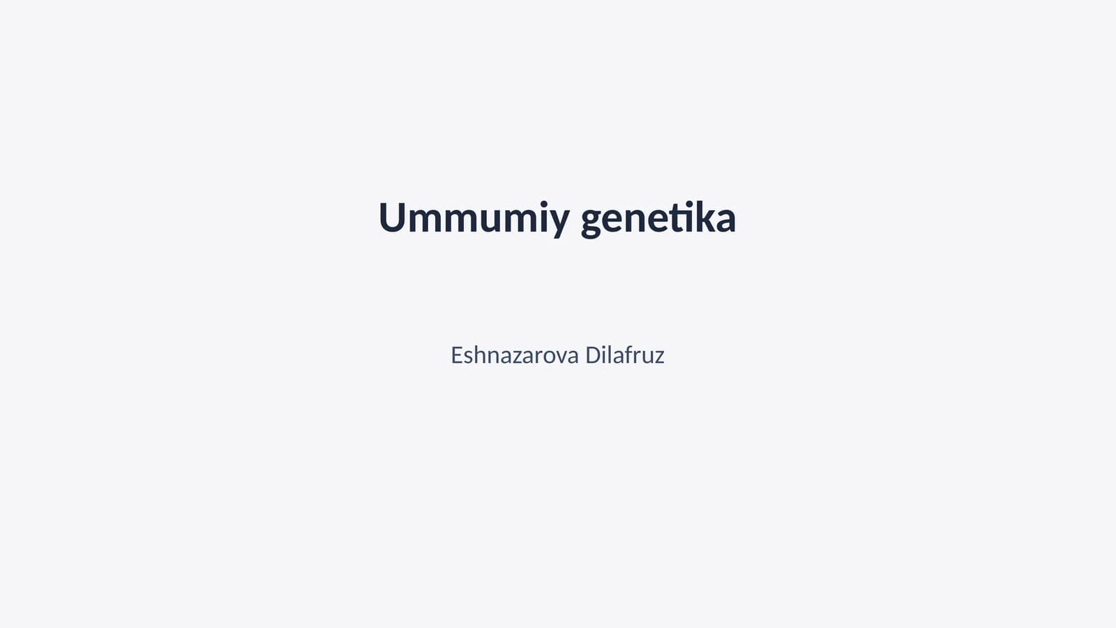 Ummumiy genetika