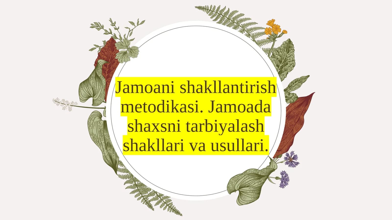 Jamoanishakllantirish metodikasi