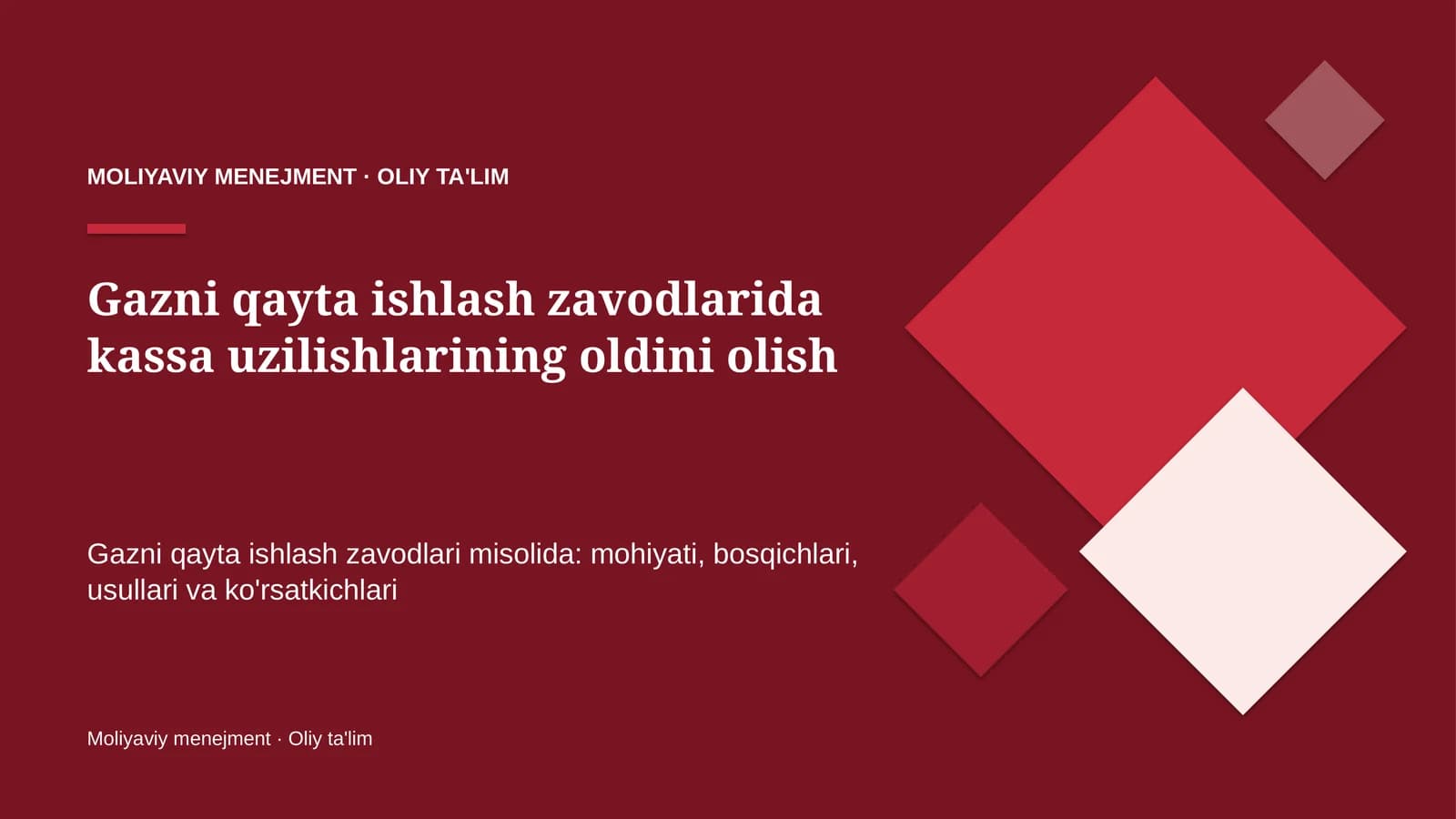 gazni qayta ishlash zavodlarida kassa uzilishlarining oldini olish 5562