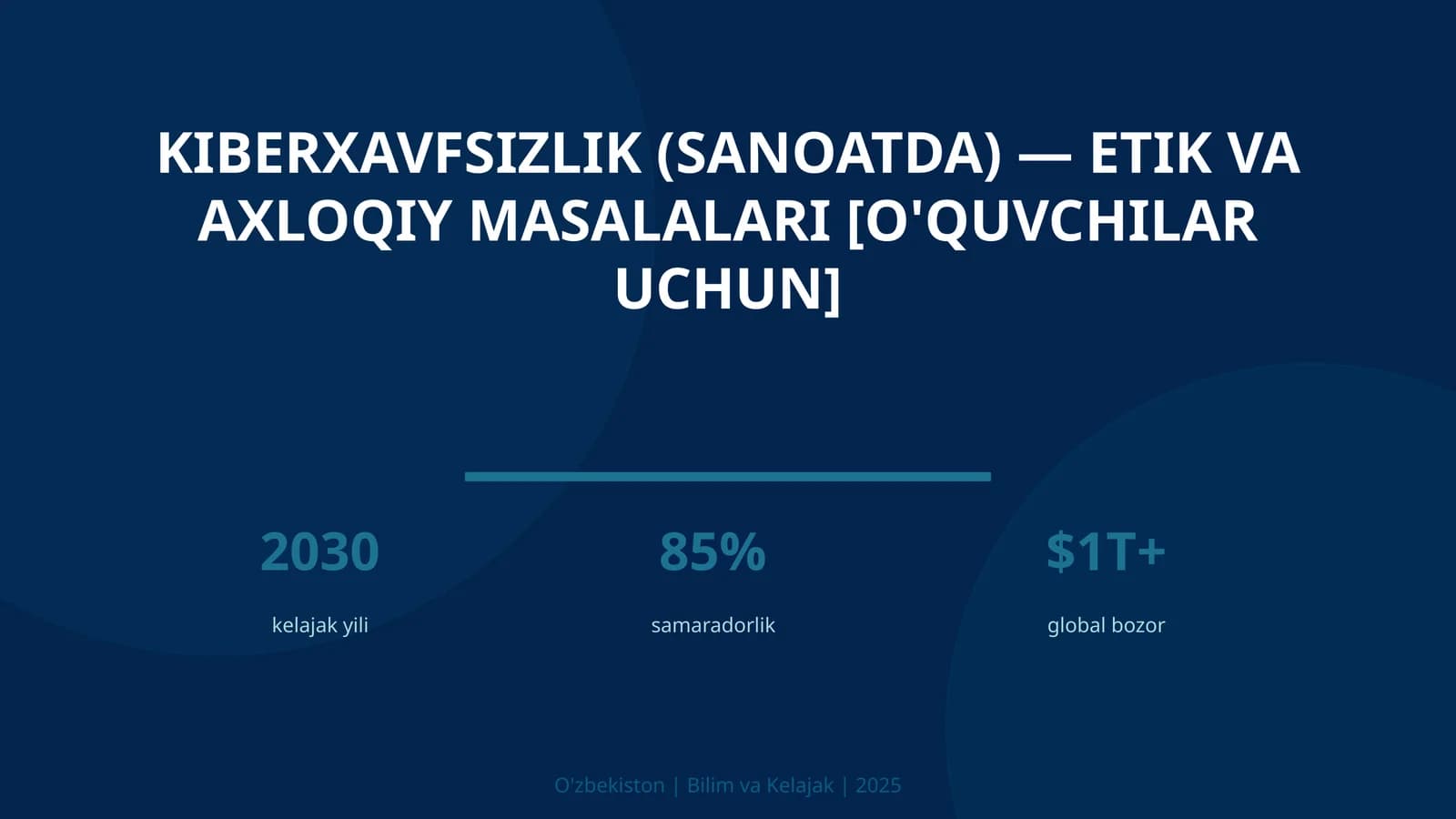 Kiberxavfsizlik (sanoatda) — etik va axloqiy masalalari [o'quvchilar uchun]