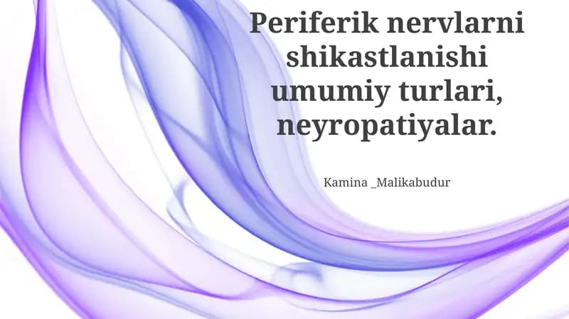 Neyropatiyalarga diagnostik yondashuvlar