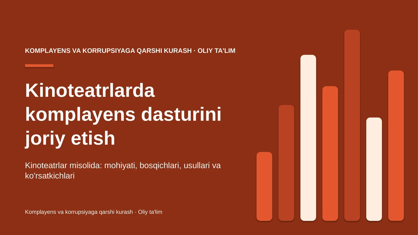 Kinoteatrlarda komplayens dasturini joriy etish