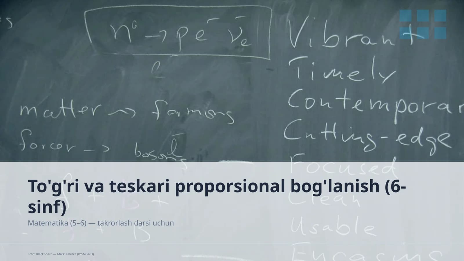 To'g'ri va teskari proporsional bog'lanish (6-sinf)