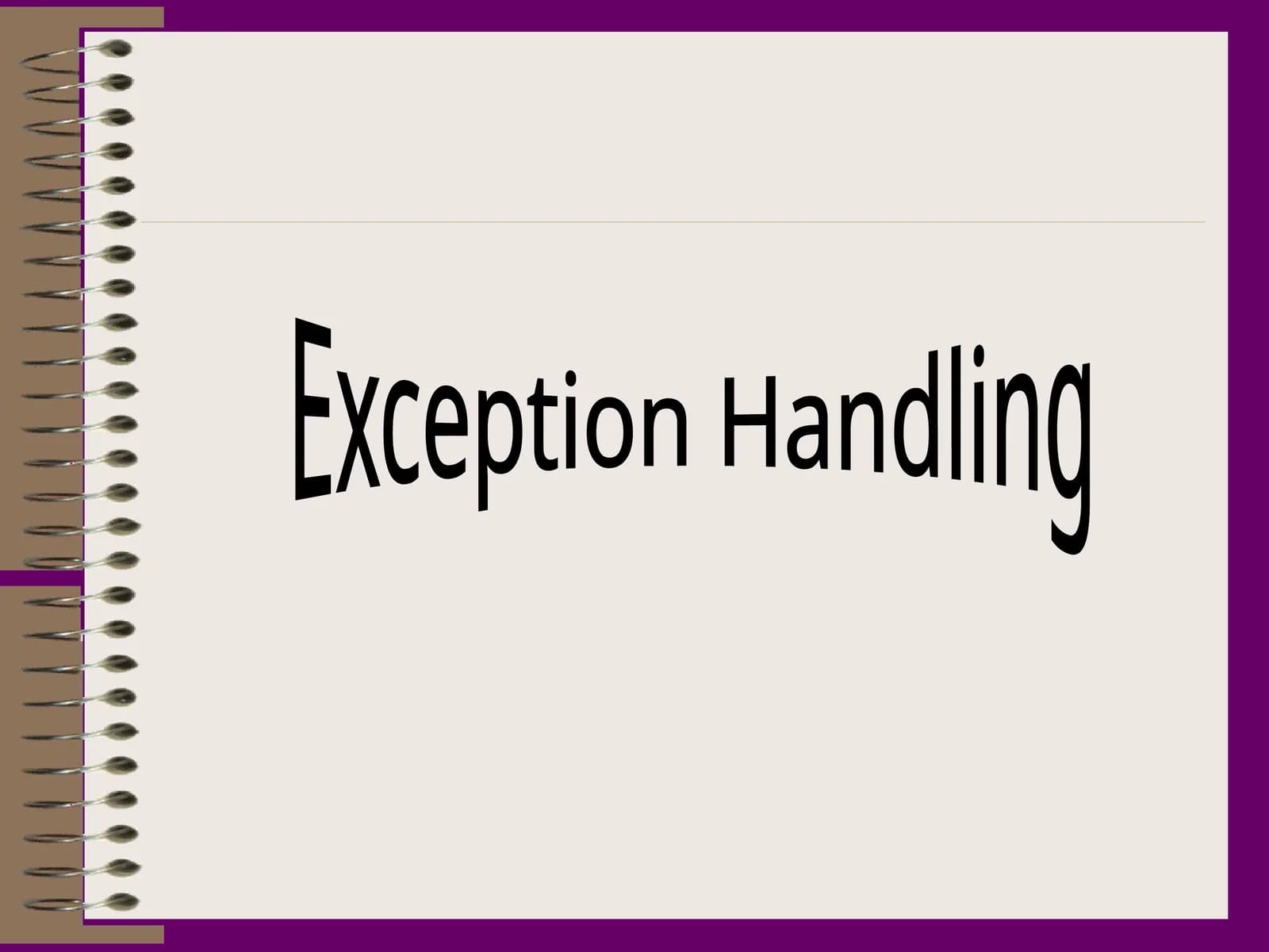 Exception Handling