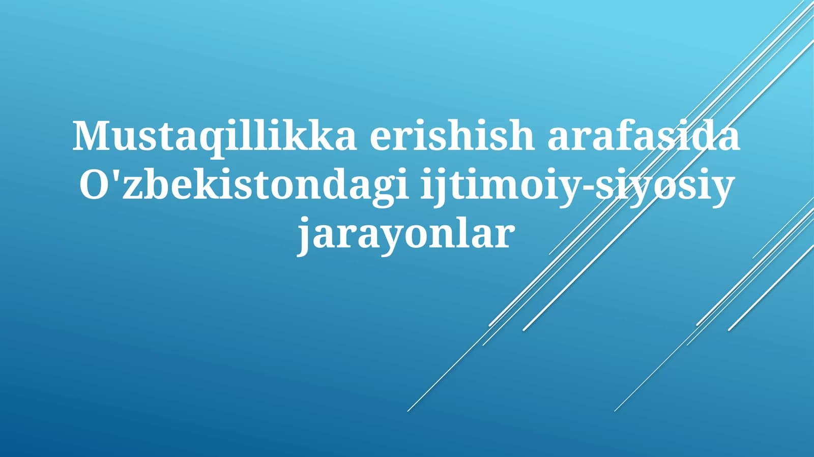 Oʻzbekistonning siyosiy vaziyati