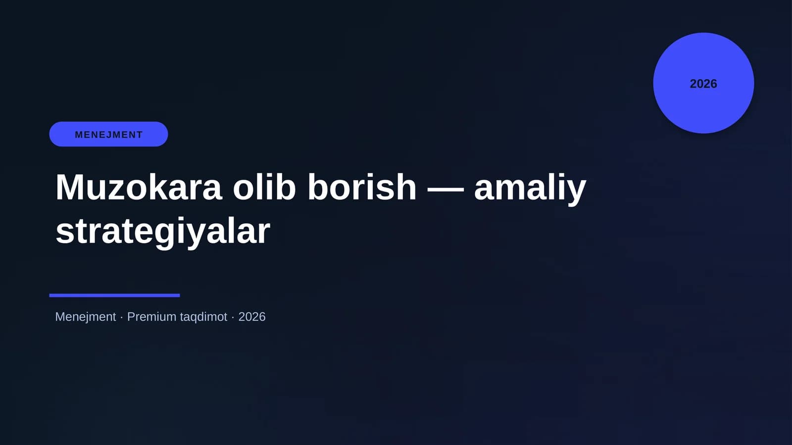 Muzokara olib borish — amaliy strategiyalar