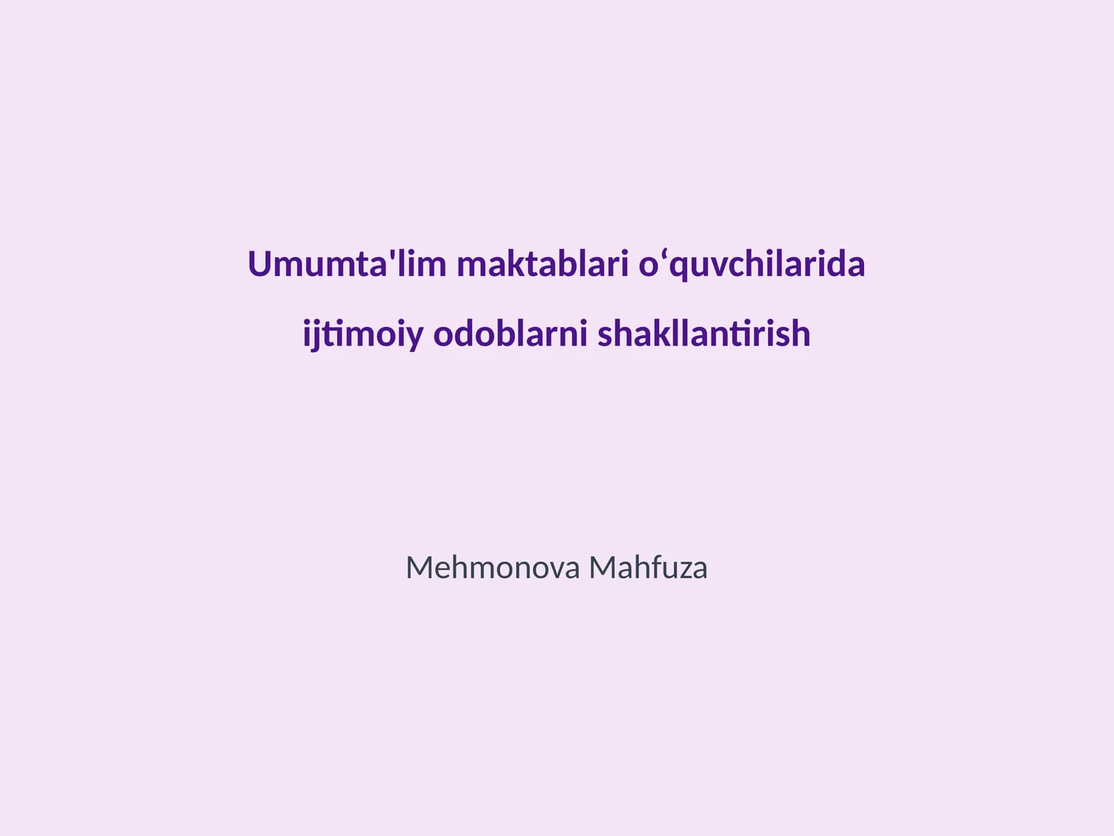 Ijtimoiy odoblar tushunchasi va ahamiyati