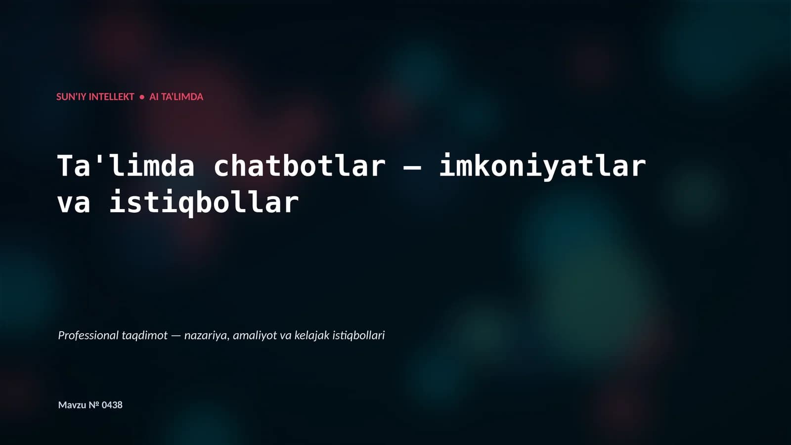 Ta'limda AI — har bir o'quvchiga moslashgan, samarali va qulay ta'lim tajribasini yaratish uchun qo'llaniladigan texnologiyalar