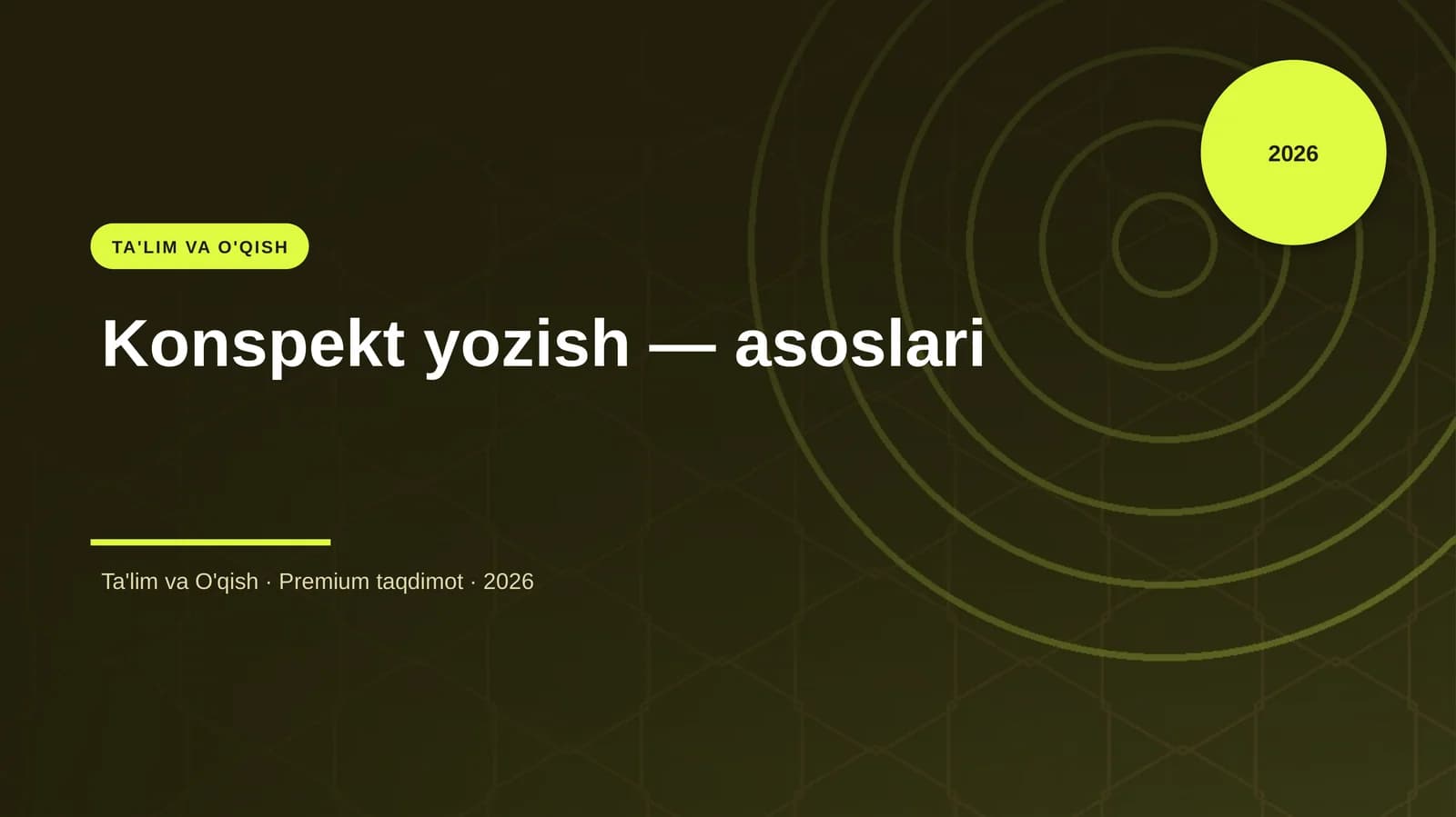 Konspekt yozish — asoslari