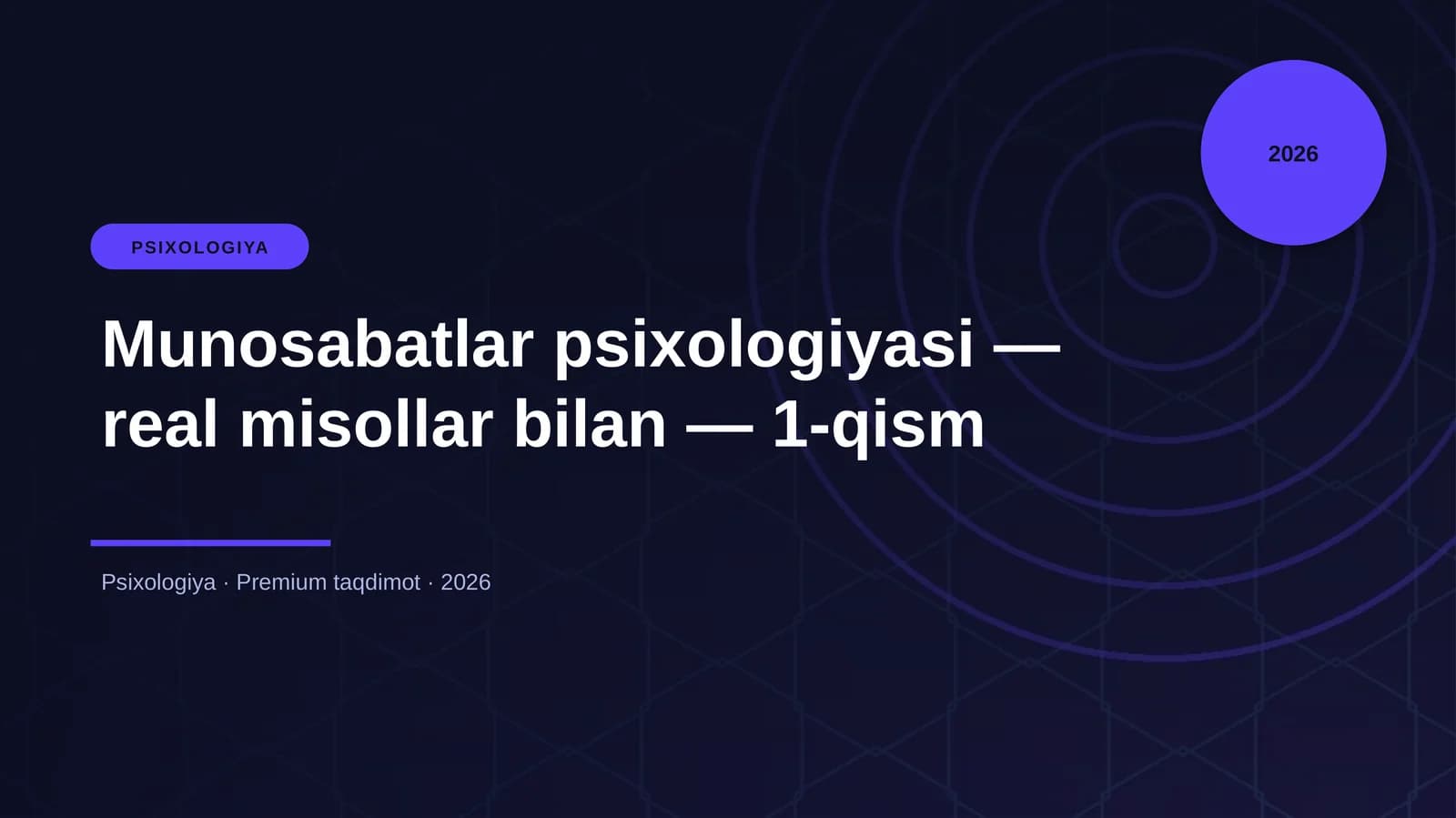 Munosabatlar psixologiyasi — real misollar bilan — 1-qism