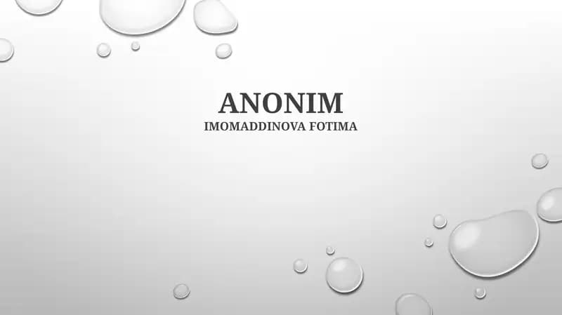 Anonimlik