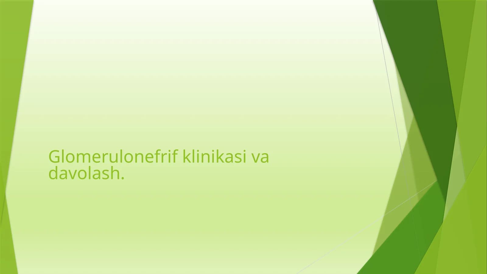 Glomerulonefrif klinikasi