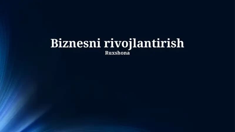 Biznesni rivojlantirish strategiyalari