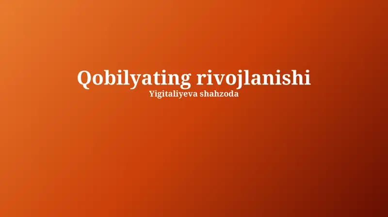 Qobilyating rivojlanishi