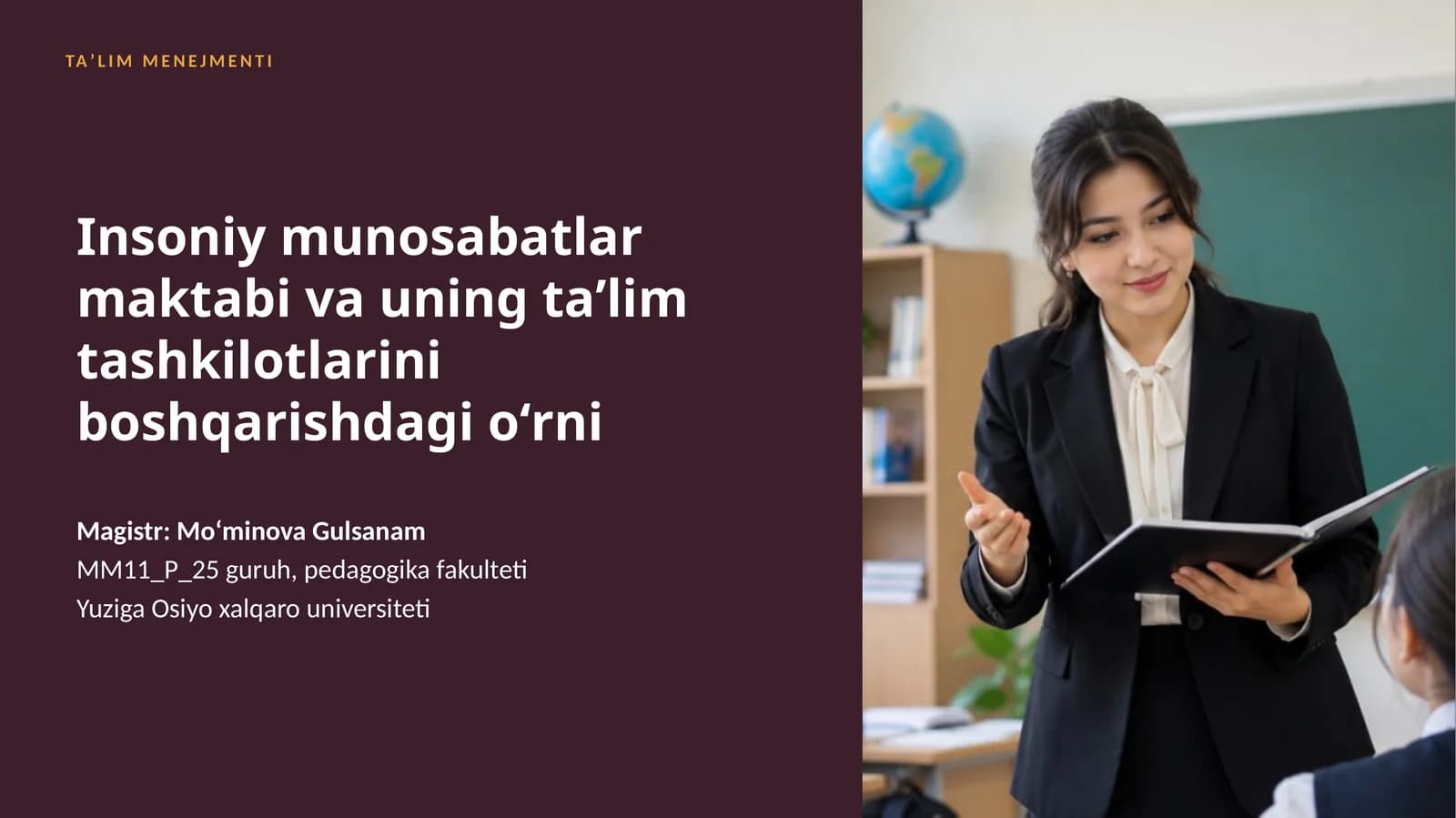 Insoniy munosabatlar maktabi va uning taʼlim tashkilotlarini boshqarishdagi oʻrni