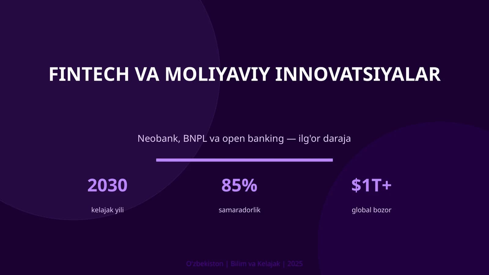 FINTECH VA MOLIYAVIY INNOVATSIYALAR