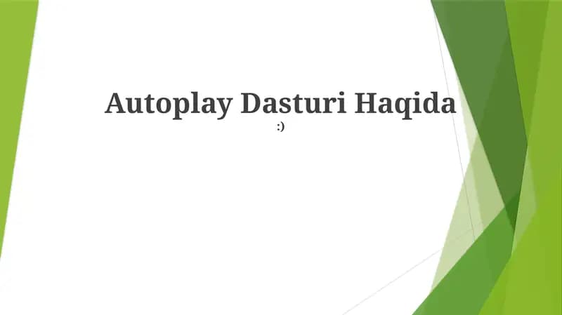 Autoplay Dasturi