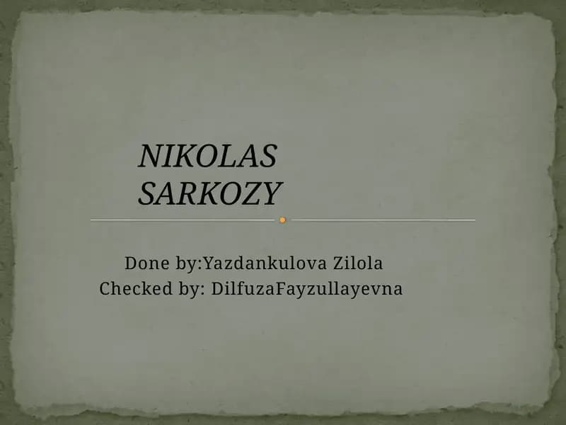 NIKOLAS SARKOZY