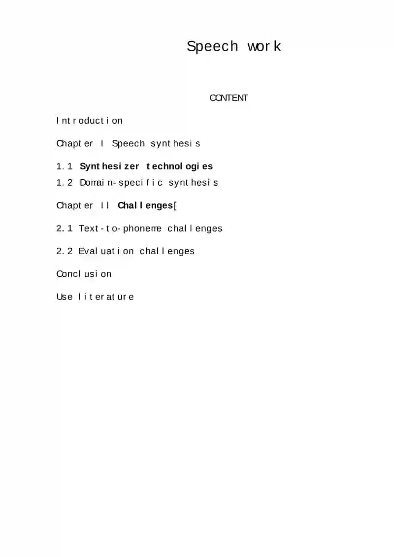 Speech synthesis