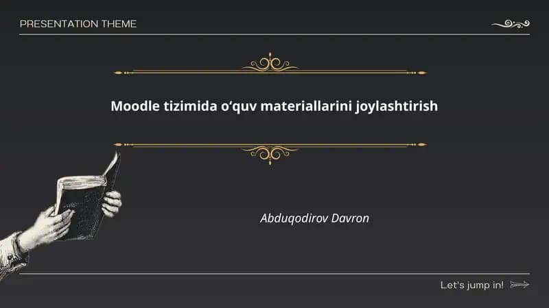 Moodle tizimida oʻquv materiallarini joylashtirish