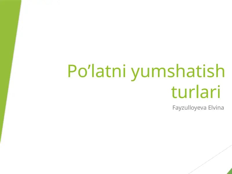 Po'layni yumshatish turlari