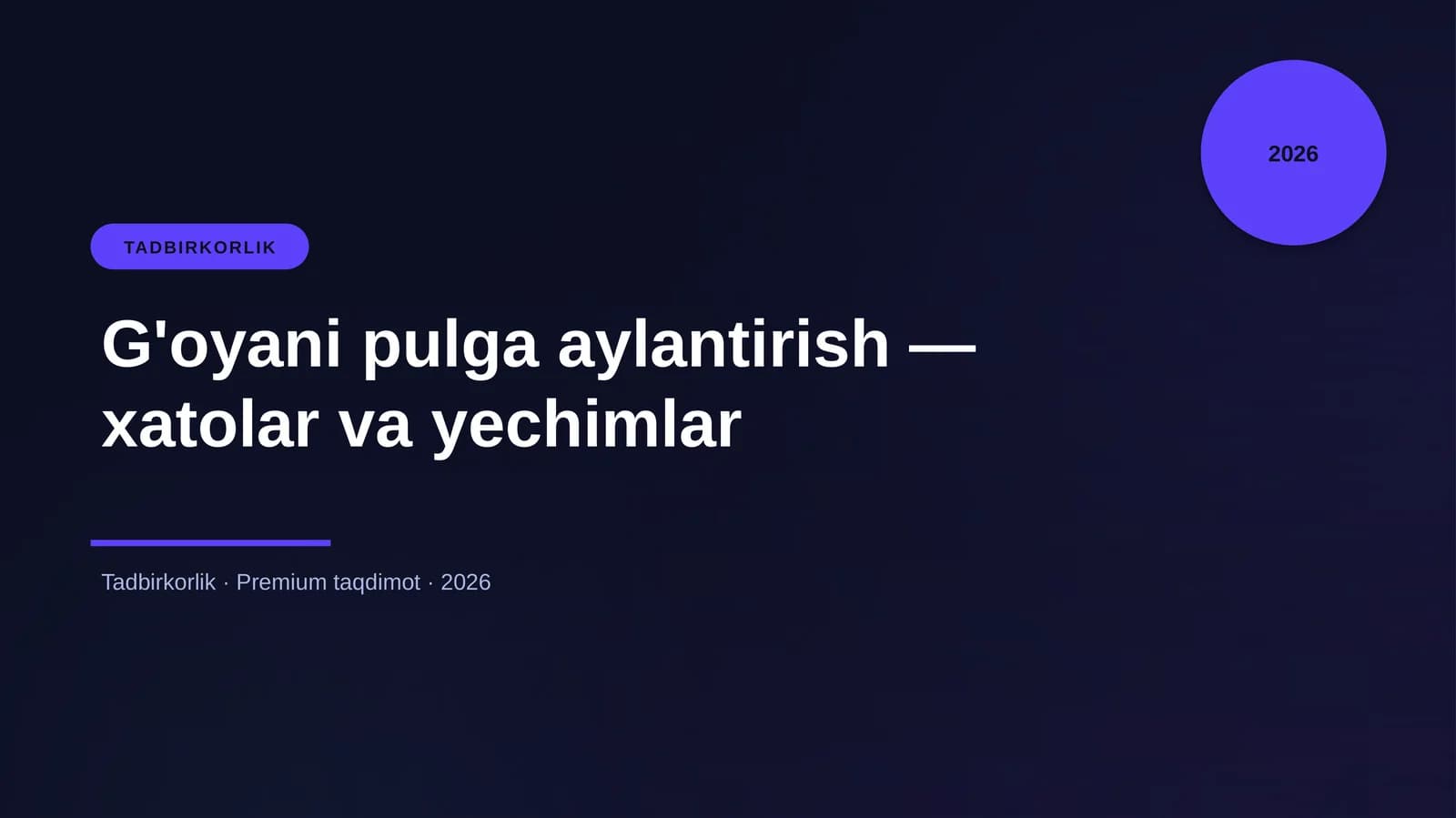 G'oyani pulga aylantirish — xatolar va yechimlar
