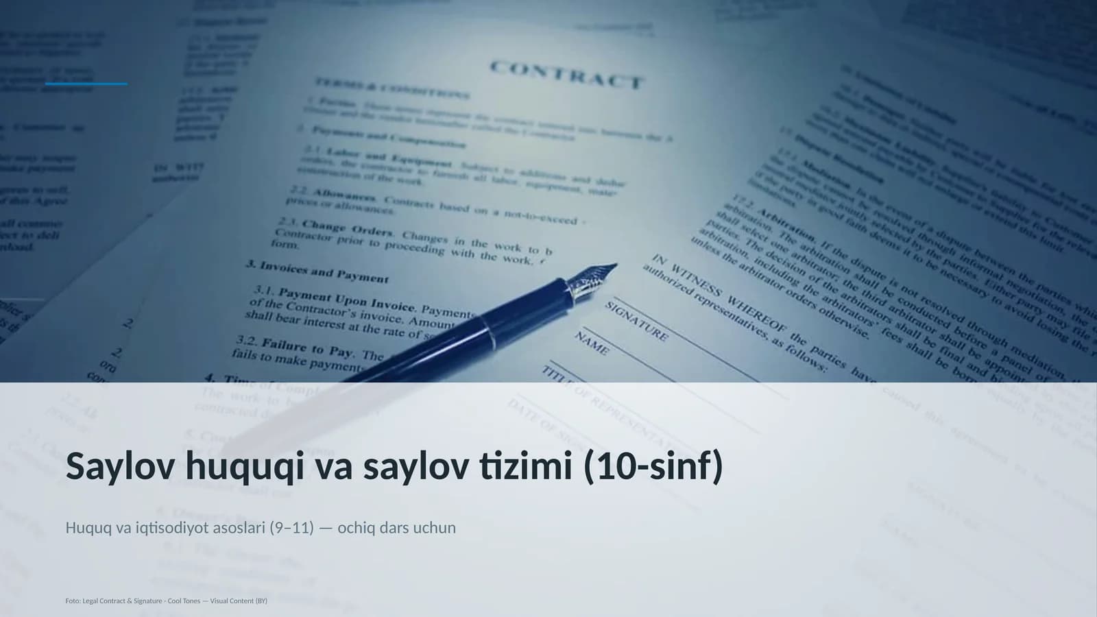 Saylov huquqi va saylov tizimi (10-sinf)