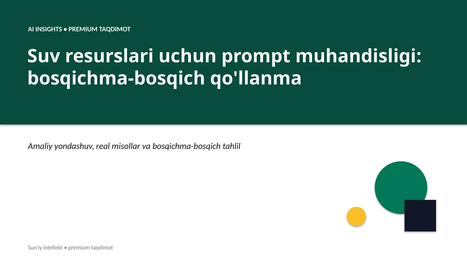 Sun'iy intellekt • premium taqdimot