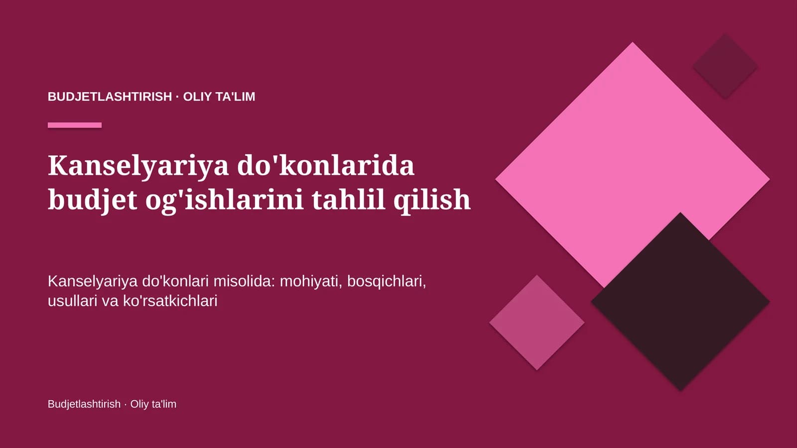 Kanselyariya do'konlarida budjet og'ishlarini tahlil qilish